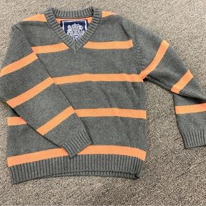 Size 4 V-neck cotton stripe sweater by Traveler. New - Worn once.